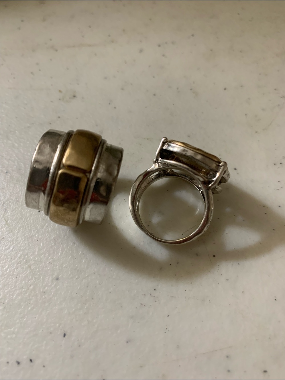 Two-Tone Silver and Gold Metal  Women's / Men’s Rings